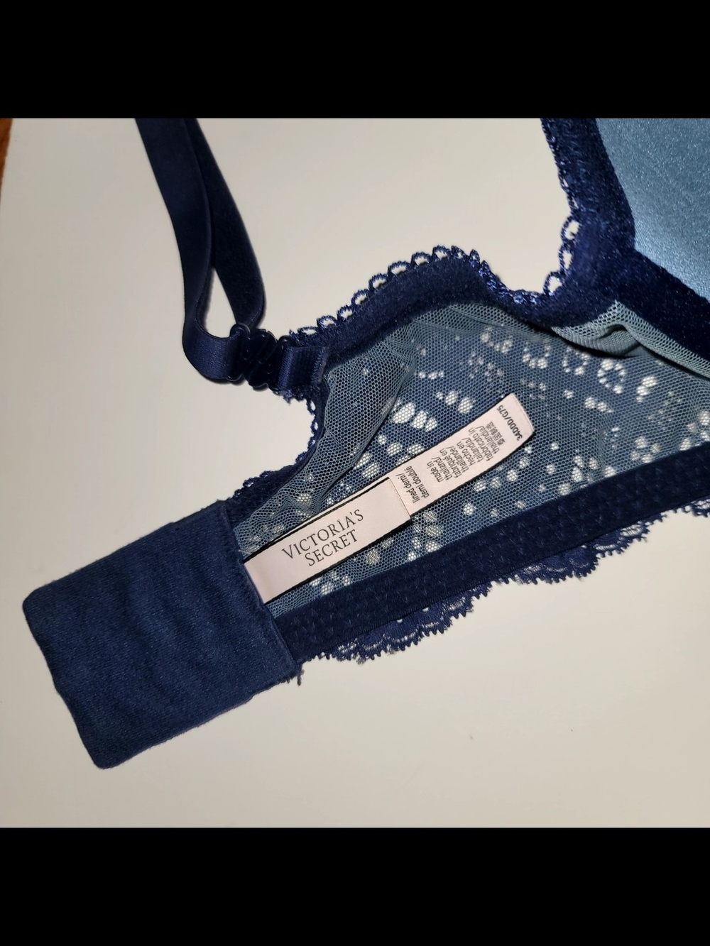 COMBO Victoria's Secret Dream Angels Lightly Lined Lace Demi Bra 34DDD Navy Blue - Picture 6 of 9